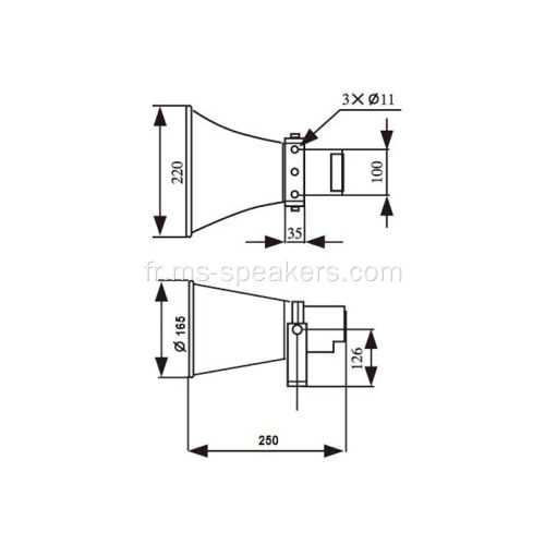 Horne de haut-parleurs du système PA 20W avec transformateur